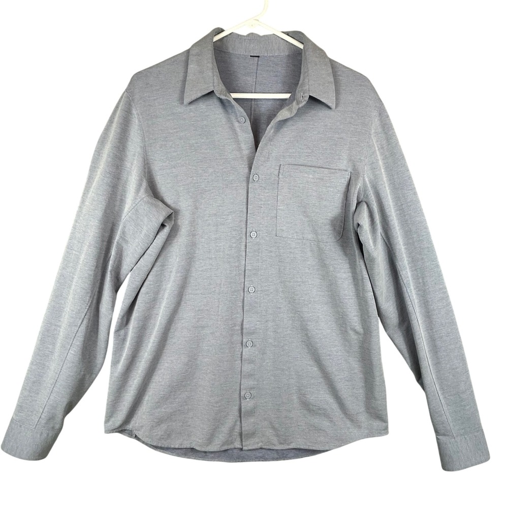 Lululemon Shirt Men's L Light Blue Commission Shirt Long Sleeve Button Down